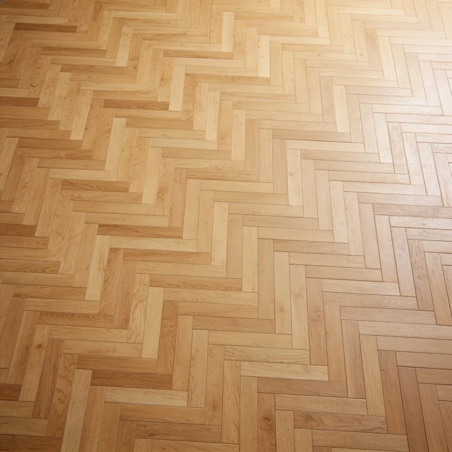 Parquet de roble natural colocado en espiga